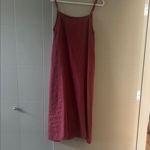 Boutique Brand Linen Slip Dress with Pockets and Adjustable Straps